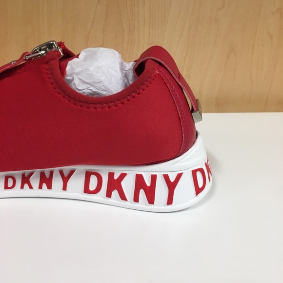 Dkny Shoes Dkny Red Zip Up Sneakers Poshmark